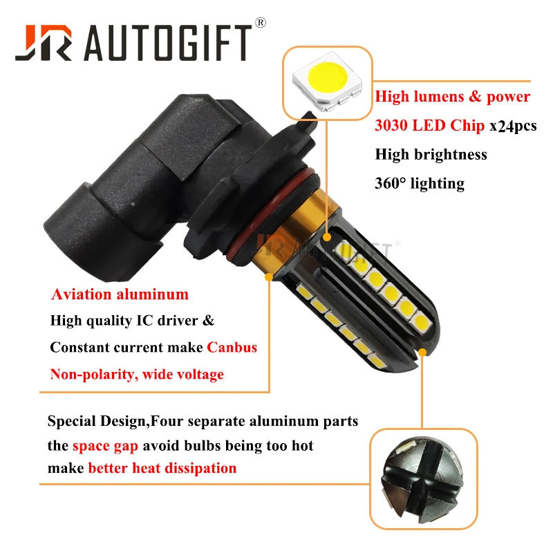 10 قطعة الضباب ضوء H16 P13W H1 H3 H8 Н11 H7 HB4 HB3 PSX24W 3030 24SMD 12-24V Canbus LED الضباب لمبة DRL سيارة مصابيح الضباب السيارات المصابيح مصباح