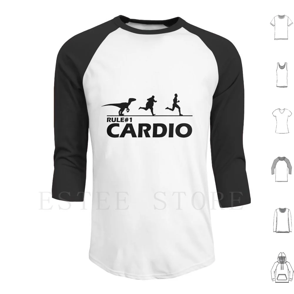 Rule #1 Cardio Hoodies Long Sleeve Cardio Dinosaurs Dinosaur Zombieland Rule 1 Running Velociraptor Veloceraptor