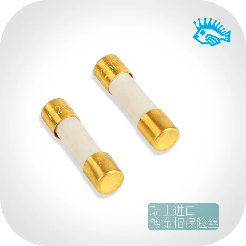 Hifi Fever Silver Alloy Fuse 5X20 Gold-plated CapOriginal imported Swiss alloy fuse decoding power amplifier upgrade gold-plated