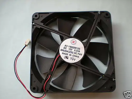 1pc Brushless DC Cooling Fan 7 Blade 12V 140x140x25mm 14025 2 pin connectors