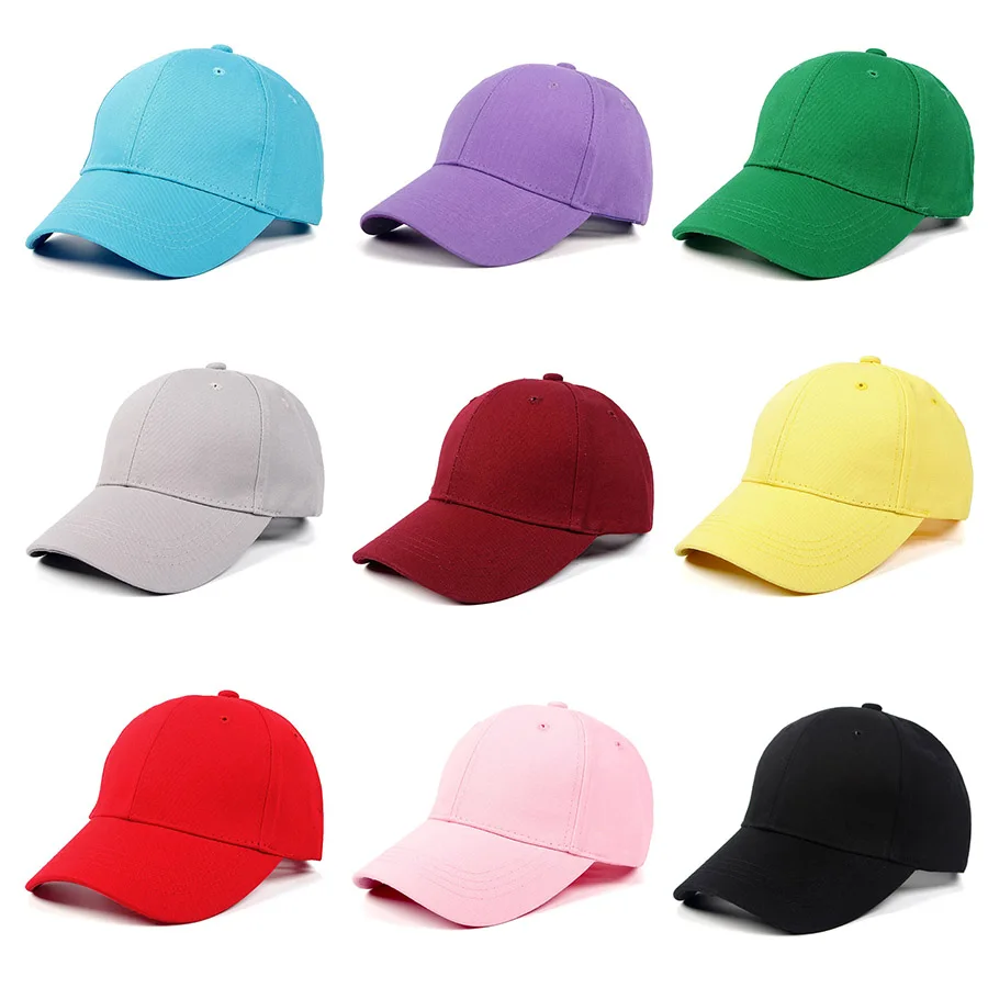 HOT Cap For Boy Baby Cotton 2024 Summer Snapback Kids Baseball Cap Men Women gorras Solid Black Hats for Girls White Children