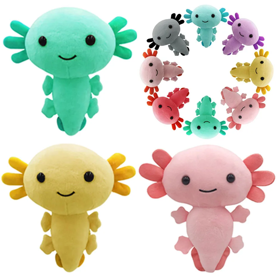 Axolotl-juguete de animales de peluche Kawaii para niños y niñas, figura de peluche Axolotl, juguetes de almohada de dibujos animados, regalos