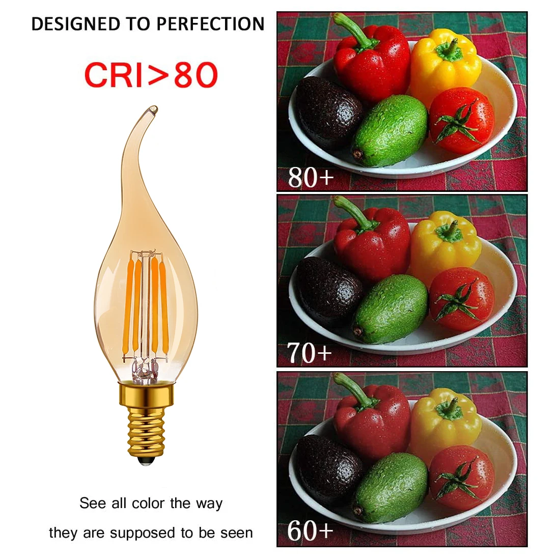 C35 4 w pode ser escurecido lâmpada led âmbar vidro e12 e14 branco quente filamento luz 220v 110v design economia de energia lâmpada de 360 graus