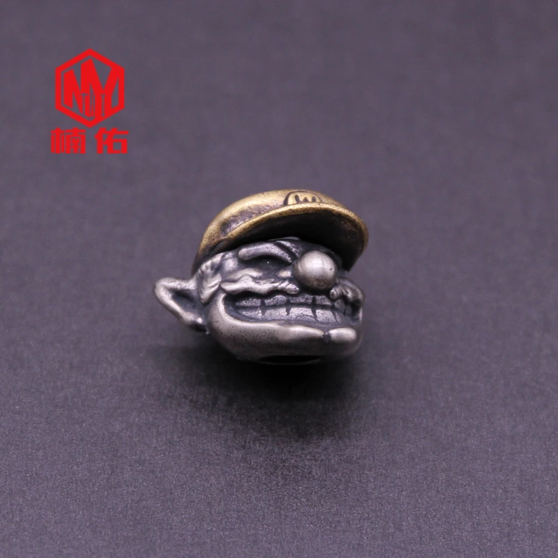 

1 шт. бусы EDC на ревочке Smiley Mario Retro латунный медный шнурок подвески нож бусины веревка шнур ожерелье браслет бусины подвески