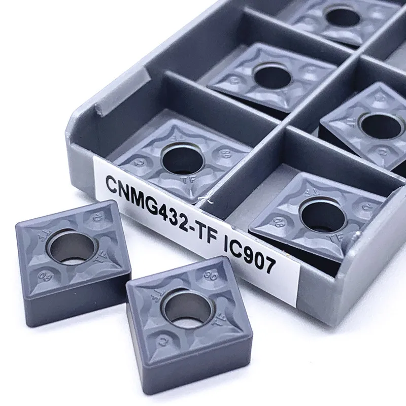 10PCS CNMG120408 TF IC907/IC908 External Turning Tools CNMG 120408 Carbide insert Lathe cutter Tool turning insert