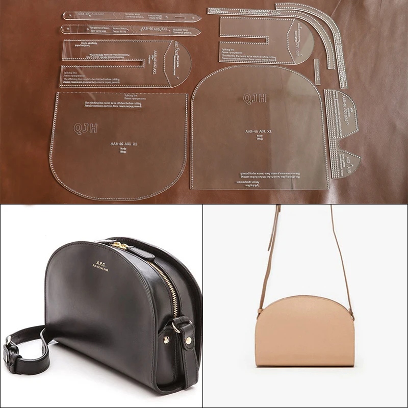 

Leather Single Shoulder Bag Acrylic Template Mold Crossbody Bag Acrylic Pattern DIY Leather Craft Bag Stencil Sewing Pattern