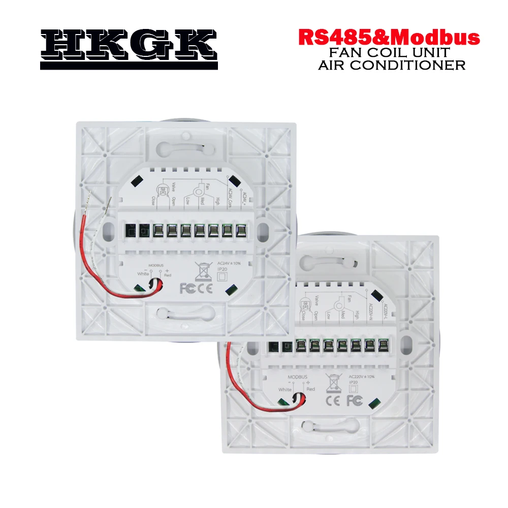 Modbus & rs485smart, aquecimento ou resfriamento, temperatura de 2 tubos, ventilação, termostato 95-240vac, 24v ac