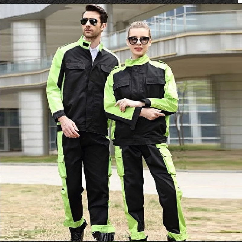 Woman Men Work Coverall Working Uniforms Spring 4s Auto Repairmen Fashion Suits Welding Workshop Mechanic Plus Size Clothes Set