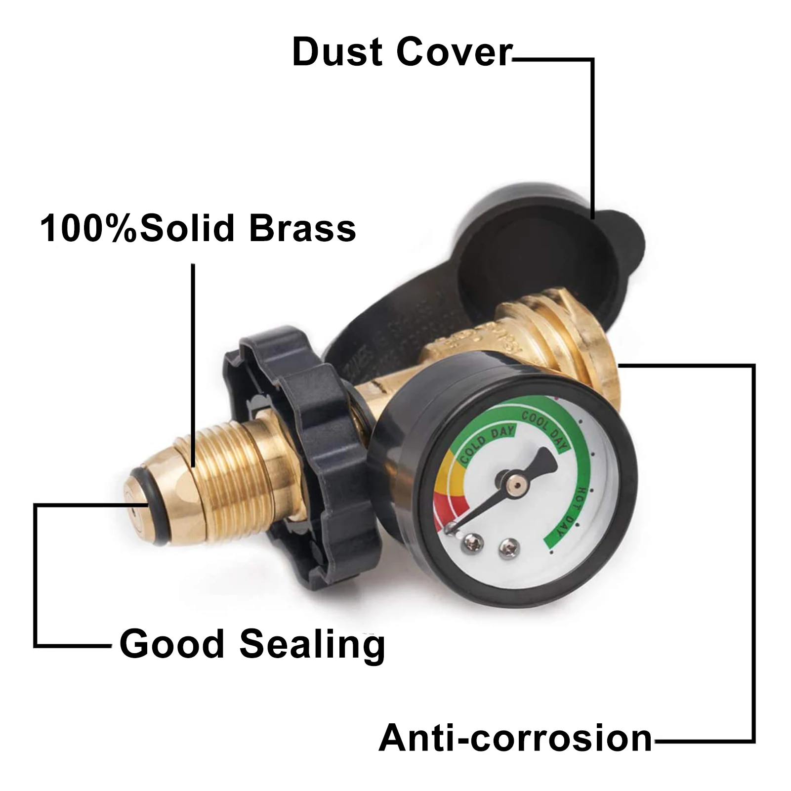 POL Propane Gas Gauge Table QCC1 BBQ PressurePropane Tank Pressure Test Instrument Tools Accurate Propane Meter