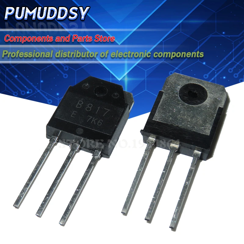 Transistor de TO-3P auténtico, accesorio 2SD1047 2SB817 TO3P (5 unidades D1047 + 5 unidades B817), 10 unidades, 5 pares