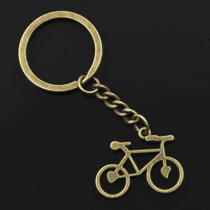 New Fashion Men 30mm Keychain DIY Metal Holder Chain Vintage Bike Bicycle 31x23mm Silver Color Pendant Gift