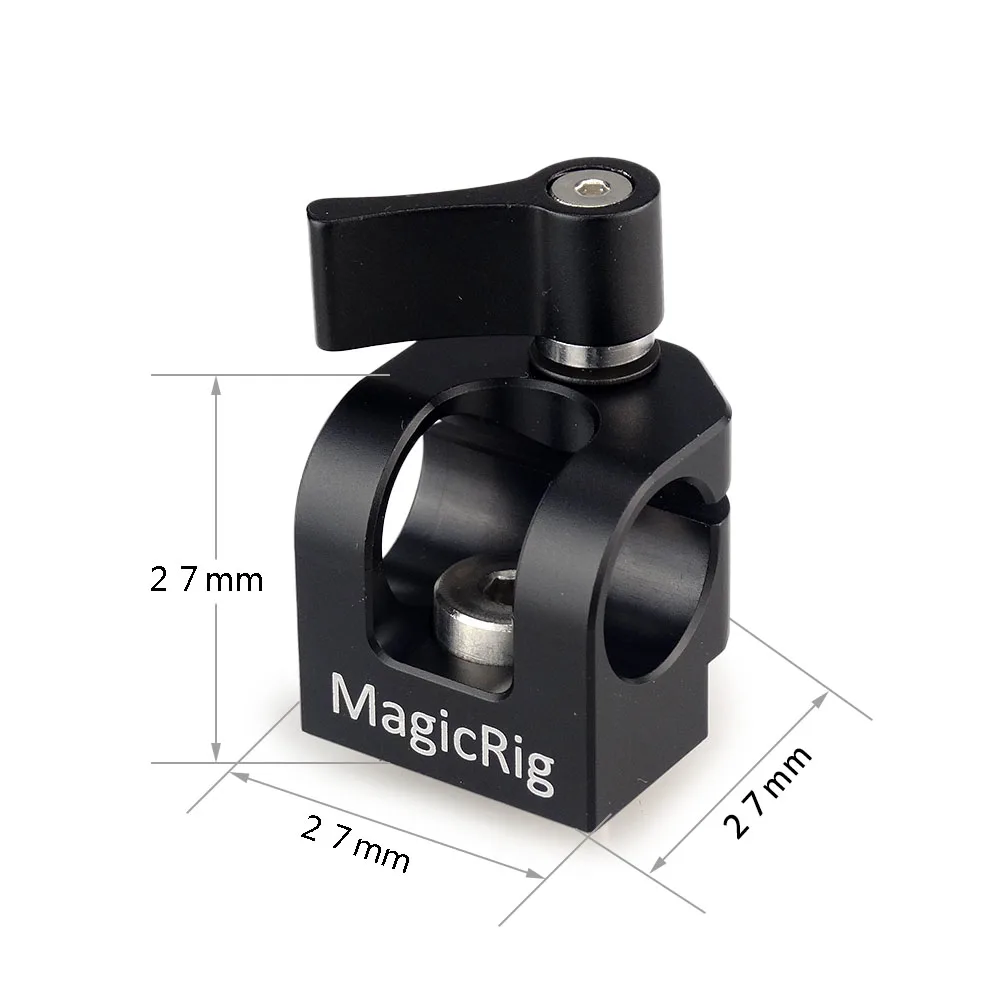 MAGICRIG 15mm Single Rod Clamp with ARRI Locating Screw for EVF Mount 15mm Rods Support System, for Camera Cage / Handle / Plate