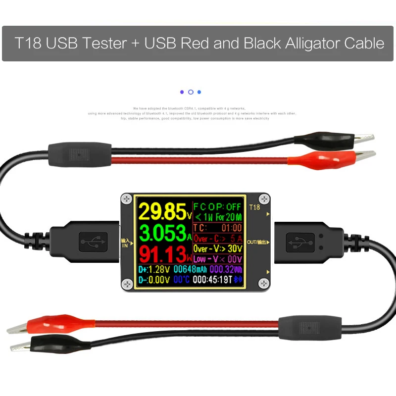 USB tester T18 digital dc power volt meter voltmeter ammeter Current voltage doctor 1.8\