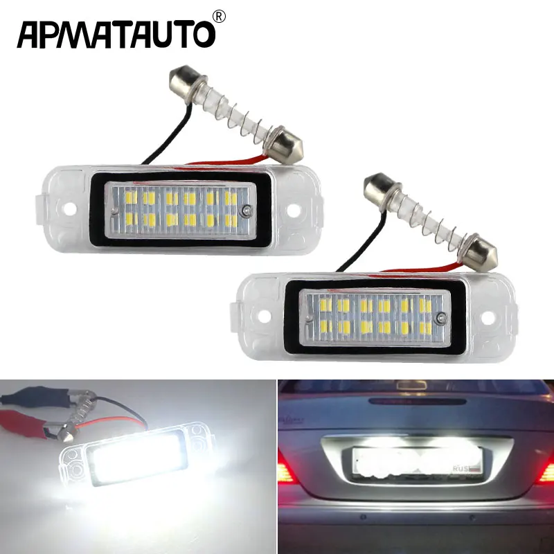 2Pcs No Error LED Number License Plate Light Lamp For Mercedes Benz W163 W164 ML350 ML450 ML500 X164 GL350 GL450 GL500 W251 V251