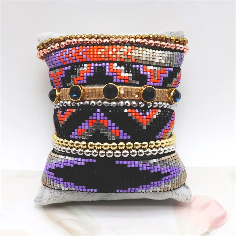 

ZHONGVI Ins Fashion Boho Bracelet For Women Miyuki Beads Accessories Bracelets Set Handmade Woven Unique Pulseras Jewelry 2022