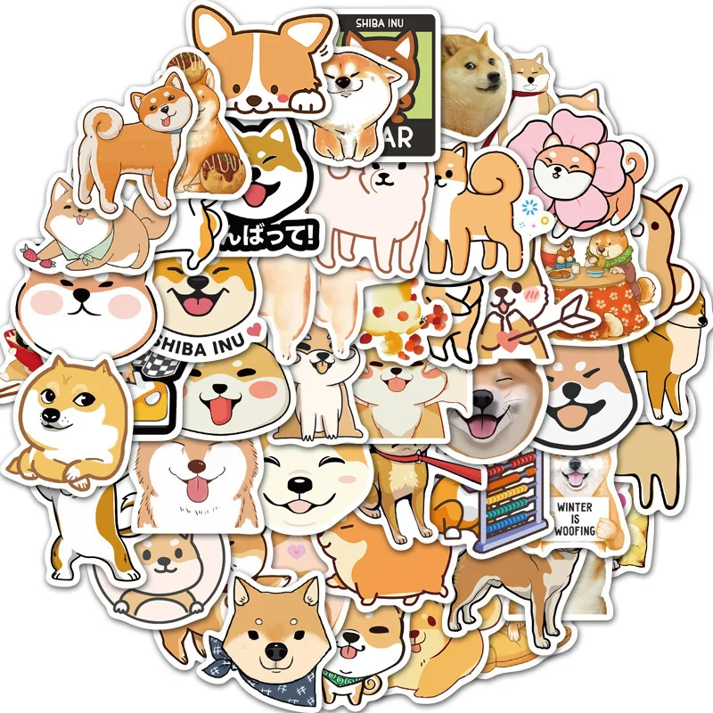 Kawaii Cute Stickers Lovely Shiba Inu Akita Dog Stickers DIY Diary Scrapbook Cartoon Sticker for Luggage Mobile Phone Stickers