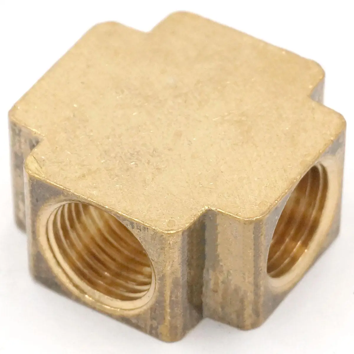 1/4" BSP Thread Cross 4 Way Brass Pipe fitting Equal Female Connector For Grease System hydraulic system