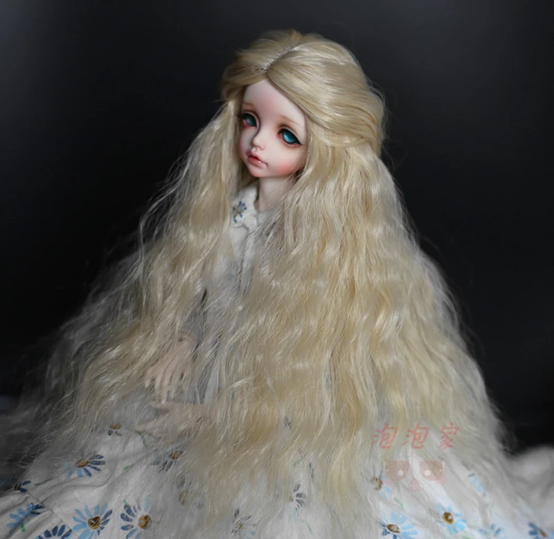 New bjd wig 1/3 1/4 1/6 Bjd SD DD Doll Wig High Temperature Wire Long Fashion Long Wavy For BJD Golden black Hair Wig