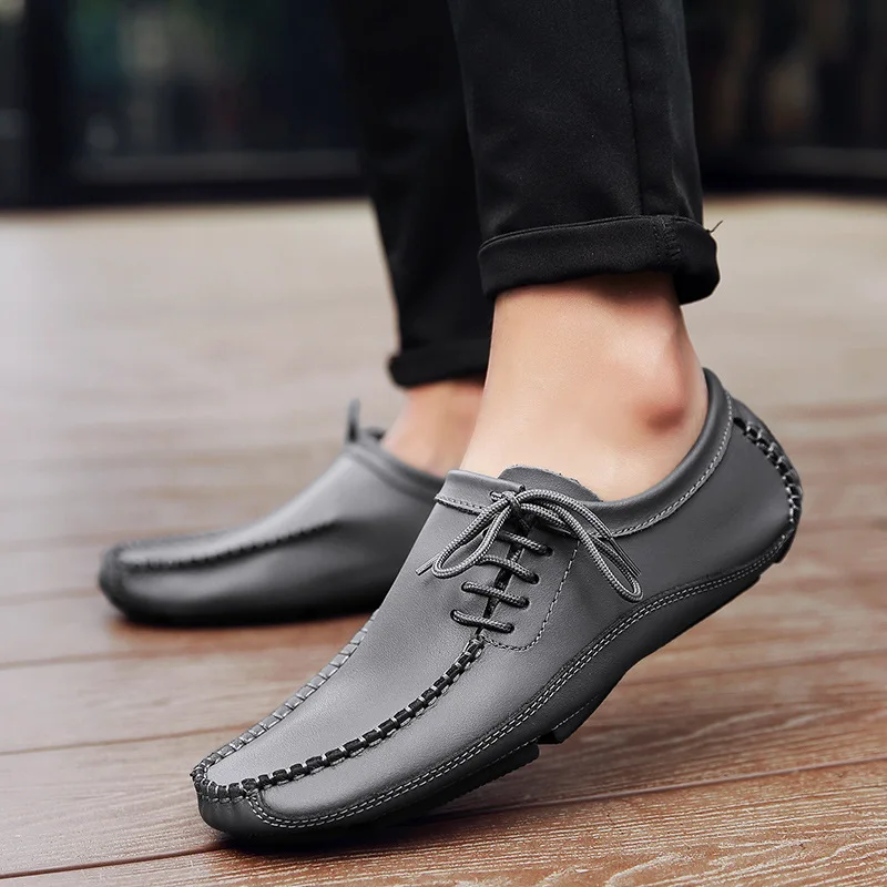 Genuine Leather Men Casual Shoes Fashion Loafers 2021 Newly High Quality Handmade Boat Shape Driving Shoes Man Zapatos De Hombre