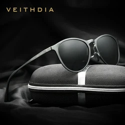 VEITHDIA-Retro Aluminum Sunglasses for Men Women, Sports Driving Sun Glasses, Polarized Lens, Vintage Eyewear Accessories, 6625