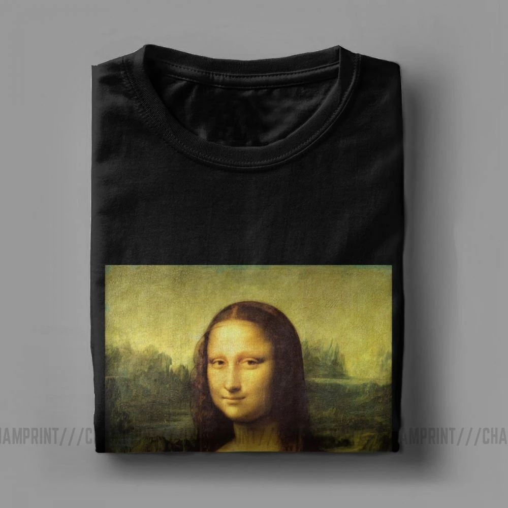 Man T Shirts Mona Lisa T-Shirts Pug Dark Lord  Tee Shirt Vintage Joconde Short Sleeves Round Neck clothing Cotton Normal