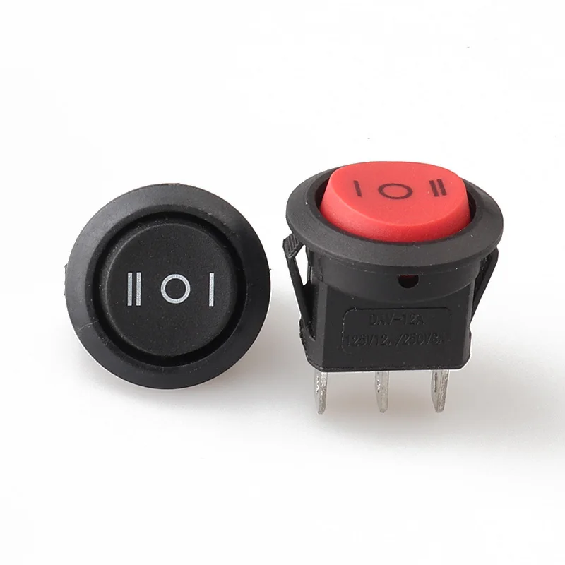 KCD2-103D Black/Red  SPST 3Pin Snap-in on-off-on Boat Rocker Switch 250Vac Max for Electronic Accessories