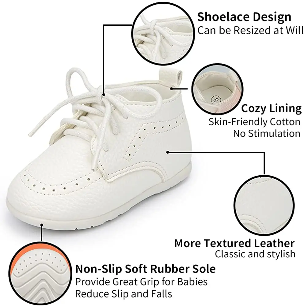 KIDSUN Baby Leder Schuhe Jungen Mädchen Klassische High Top PU Hochzeit Faulenzer Brogue Infant Oxford Kleid Kleinkind Erste Wanderer Flache