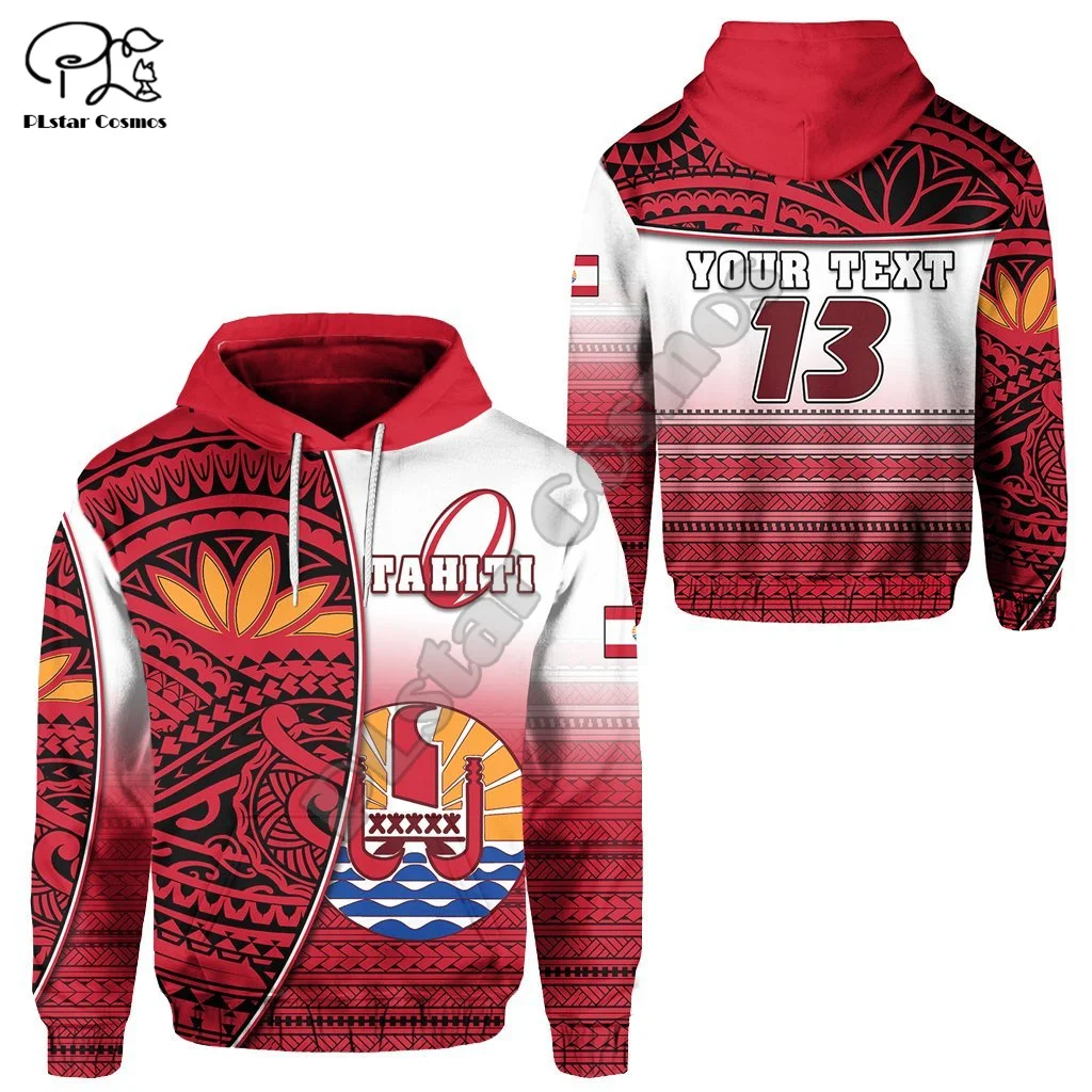 

NewFashion French Polynesia Tahiti Country Tribal Culture Retro Tattoo Custom Text Tracksuit Men/Women 3DPrint Funny Hoodies N-3