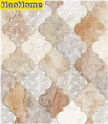 HaoHome Peel and Stick Wallpaper Handpainting Trellis Marble Stone Extra Thick Self-Adhesive Prepasted Wallpaper Wall Mural