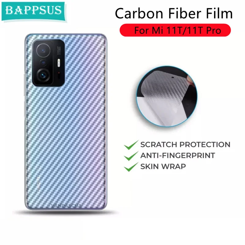 5 Pack Carbon Fiber Back Film For Xiaomi Mi 11T 11 11Lite 5G Rear Screen Protector Anti-scratch Cover Skin 11T Films Not Glass