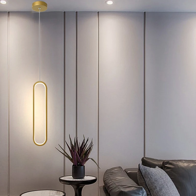 Luz de teto LED minimalista com fio longo, lâmpada suspensa, luzes de parede para jantar, sala de estar, quarto, iluminação de cabeceira