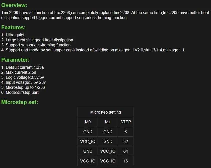 MKS TMC2209 Schrittmotortreiber Skr V2.0 Gen L Stepstick 3D-Druckerteile 2,5a Uart Ultra Silent für Sgenl Genl Robin Nano – Detail 1