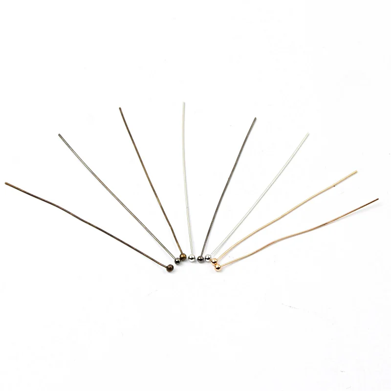 20-50mm Metal Ball Pins Gold Color/Silver Color/Rhodium/Bronze Head Ball Pins Handmade Jewelry Findings Making DIY Needles