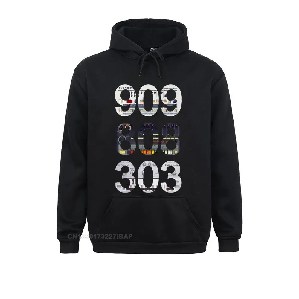 Roland 909 808 Classic Synth Drum Machine Harajuku Hoodies Men Clothing Cotton Tops Crew Neck Printed Camisas Hombre Pullover