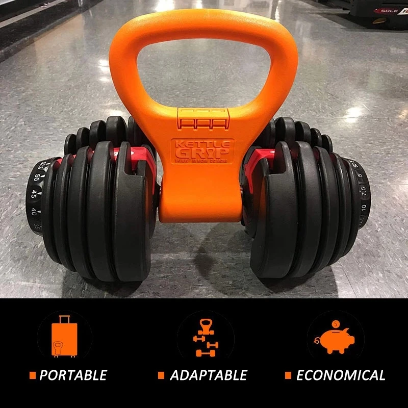 Kettlebell Handle for Dumbbell Adjustable Portable Weight Grip,Travel Fitness Weightlifting Bodybuilding Workout Equipment