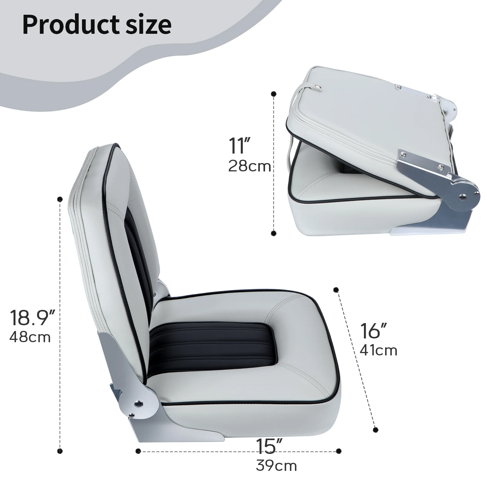 Marine Boat Folding chair, speedboat, FRP, aluminum alloy, boat seat, outdoor fishing, outdoor sailor, swivel folding seat