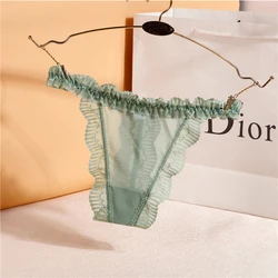 Women's Thong  Sexy Lace Panties Women Solid Briefs Seamless Transparent G-String Low Waist Sexy Mesh Underpants Female Lingerie