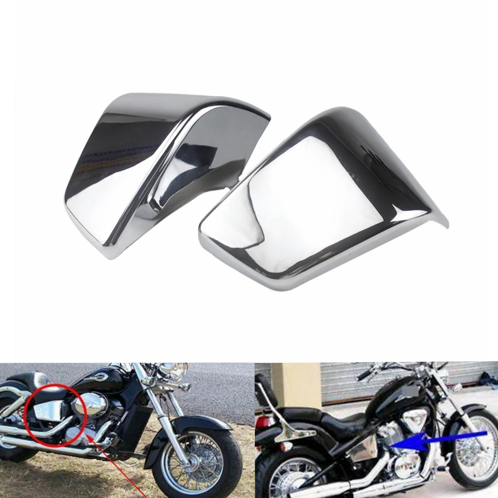 

Chrome Motorcycle Left/Right ABS Battery Side Protection Fairing Covers Guard For Honda Shadow Aero VT400 VT750 1997-2011