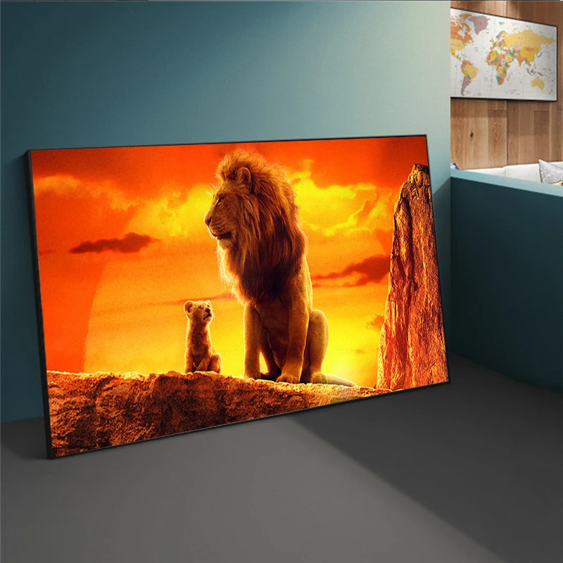 

Modern Art Lion Kings Canvas Paintings on the Wall Movie Art Posters and Prints Animals Pictures For Living Room Wall Decoration