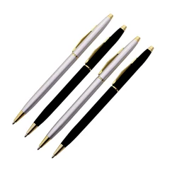 1Pcs Metal pen Stainless Steel Rod Rotating Metal Ballpoint Pen Commercial Ballpoint Pen Gift Stationery Luxury crystal pen