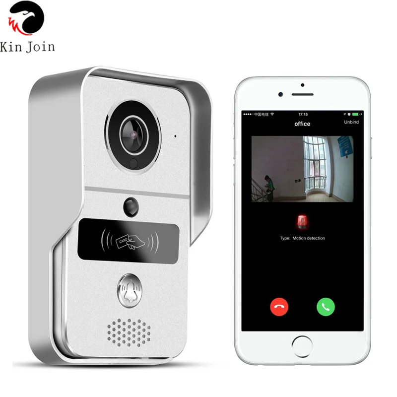 KW02C 720P H.264 Thông Minh WiFi Video Cửa Điện Thoại Liên Lạc Nội Bộ Chuông Cửa Không Dây Mở Khóa IR Cắt Tầm Nhìn Ban Đêm Chuyển Động Decetion Báo Động