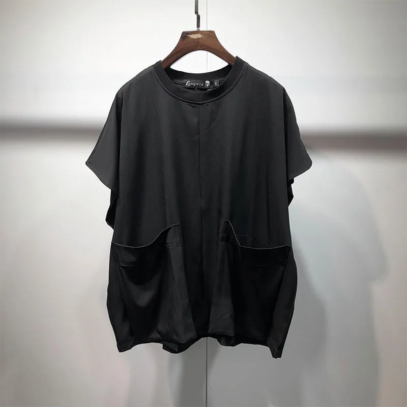 Men's Short Sleeve T-Shirt Shoulder Sleeve Summer Korean Version Of Loose Simple Casual Hip Hop Large Size Half Sleeve