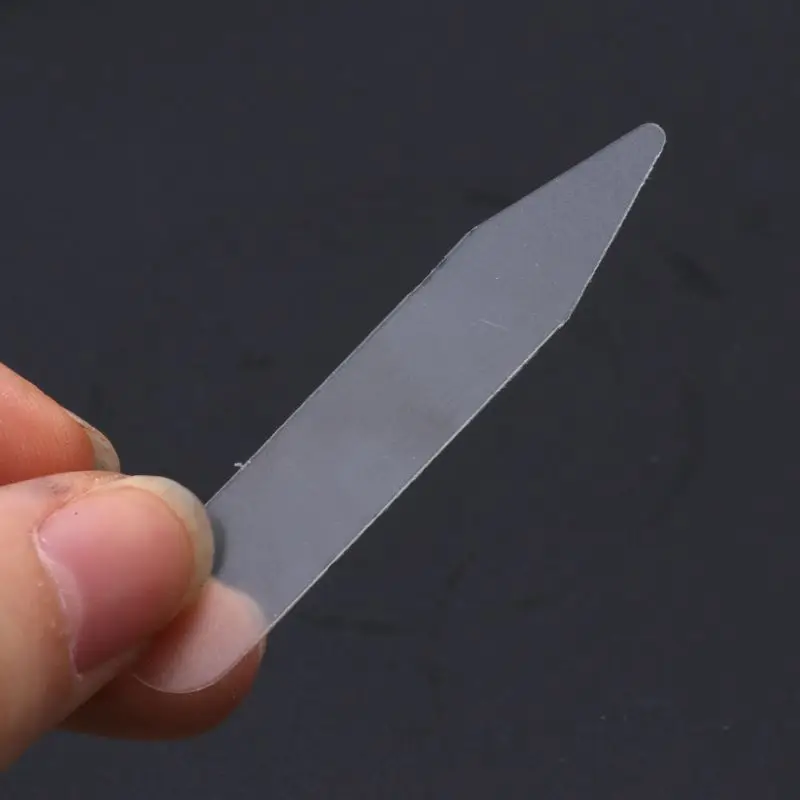 200Pcs Plastic Collar Stiffeners Stays Bones Set For Dress Shirt Men\'s Gifts Clear Plastic Collar Stays 55 x 10 mm