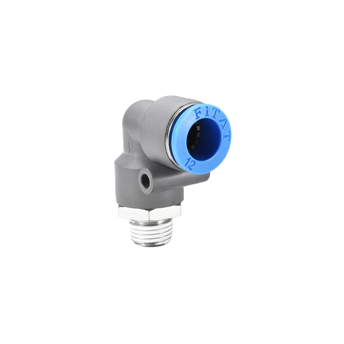 Uxcell Elbow Push to Connect Air Fittings 12mm Tube OD  X 1/4PT Male Thread Pneumatic Quick Release Connectors Grey