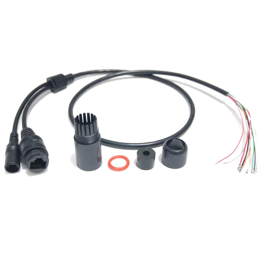 Cámara de red CCTV POE IP, módulo PCB, cable de alimentación de vídeo de 65cm de largo, Terminlas RJ45 con conectores hembra, cable impermeable