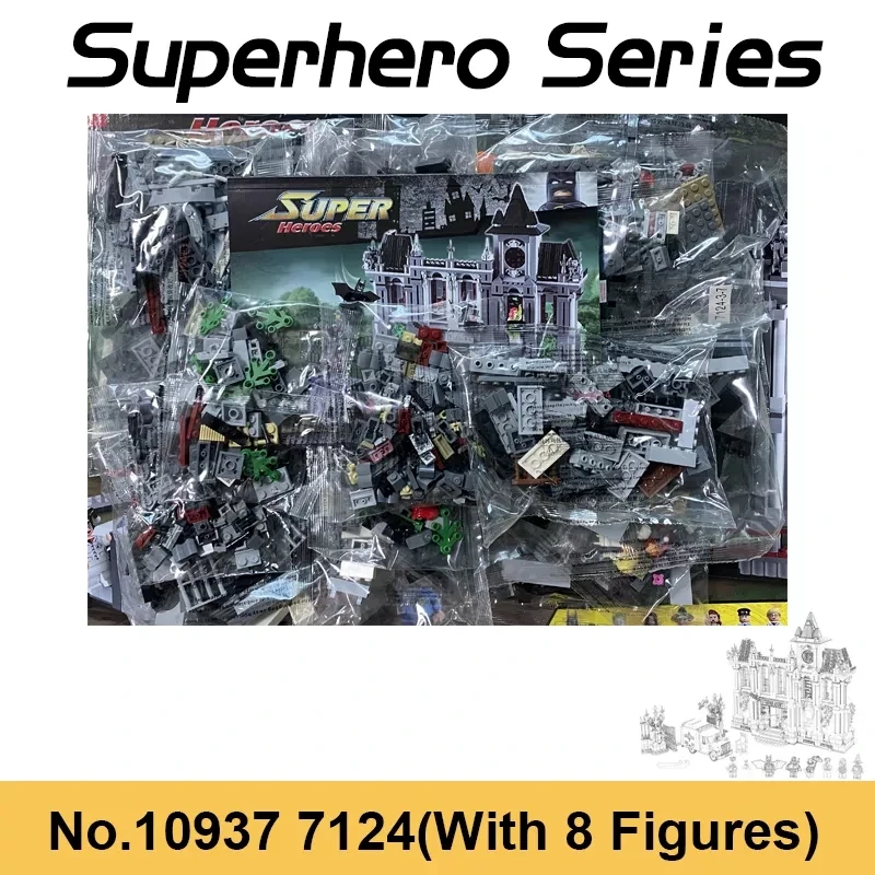 

Superhero Arkham Asylum Base Building Blocks Big Movie Ambulance Car Batmobile Chariot Figures Bricks Toys For Boy Gifts 7124