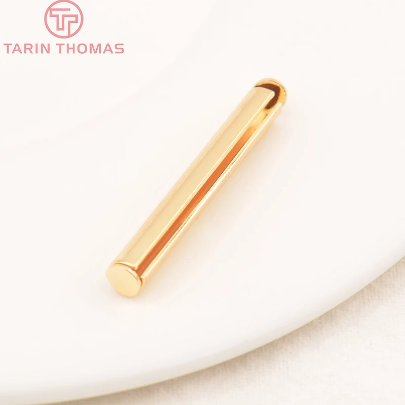 (2980)12PCS 32x4MM 20x4MM 24K Gold Color Brass Bracelet Tube Connector High Quality DIY Jewelry Making Findings Accessories