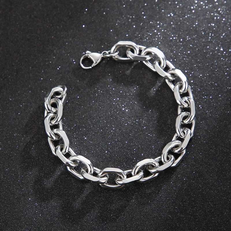 Karen 4mm 5mm 6mm 10mm O-Chain Simple Fashion Men's Stainless Steel Bracelet Custom