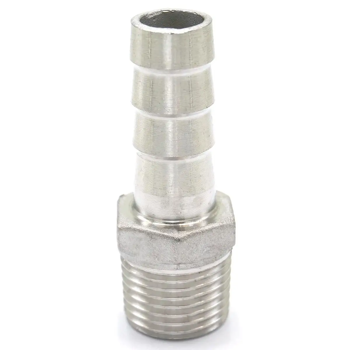 

1/2" BSPT Male x 15mm Hose Barbed 304 Stainless Steel Pipe Fitting Hose tail Connector 230 PSI