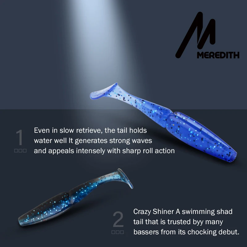 MEREDITH Fishing Lure Soft Swimbait Crazy Shiner 70mm 90mm 110mm 130mm Soft Lure Shad pike Zander Perch Troute Pesca Acesorios